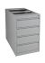 Standcontainer DNP 4 laden aluminium 75x46x80cm + geen blad
