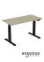 Bureauset Ergonice Rise - zwart onderstel en blad 160x80 in wit