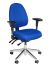 bureaustoel Novara blauw met chroom voetkruis.
