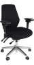 PESCARA Chroom bureaustoel in het zwart met een chroom voetkruis.