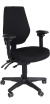 PESCARA bureaustoel in het zwart met een zwart kunststoffen voetkruis.