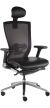 X CHAIR bureaustoel met gestoffeerde zitting en rugleuning van mesh. Gestoffeerde hoofdsteun. Chroom onderstel. 