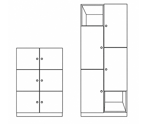 Technische opbouw Qbix 45 lockerkast